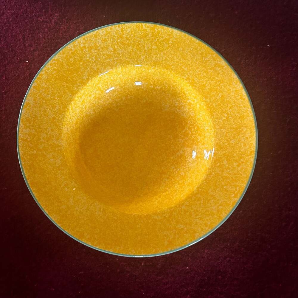Yellow Speckled Rimmed Pasta Bowl Made in Portugal